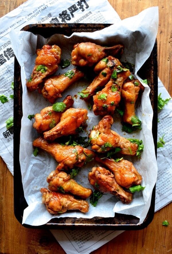 Thai Style Red Curry Lime Wings by thewoksoflife.com