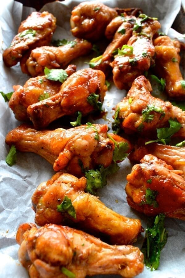 Thai Style Red Curry Lime Wings by thewoksoflife.com