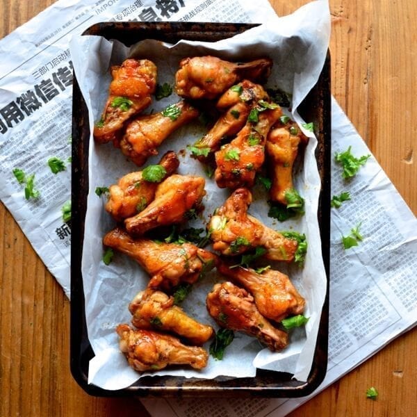 Thai Style Red Curry Lime Wings by thewoksoflife.com