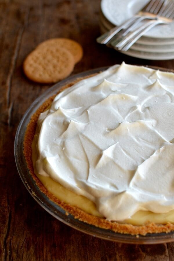 Bourbon Banana Cream Pie, by thewoksoflife.com
