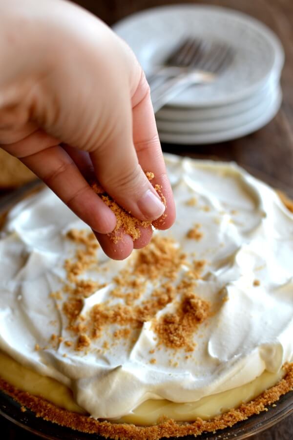 Bourbon Banana Cream Pie, by thewoksoflife.com