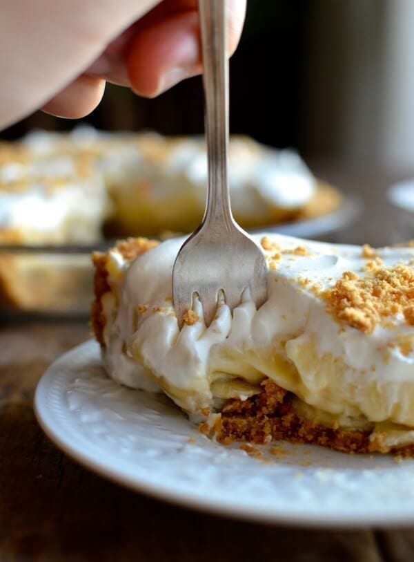 Bourbon Banana Cream Pie, by thewoksoflife.com