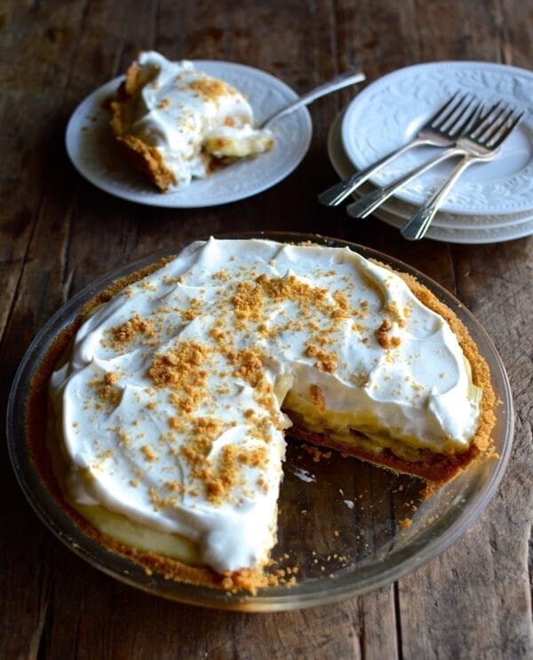 Bourbon Banana Cream Pie, by thewoksoflife.com