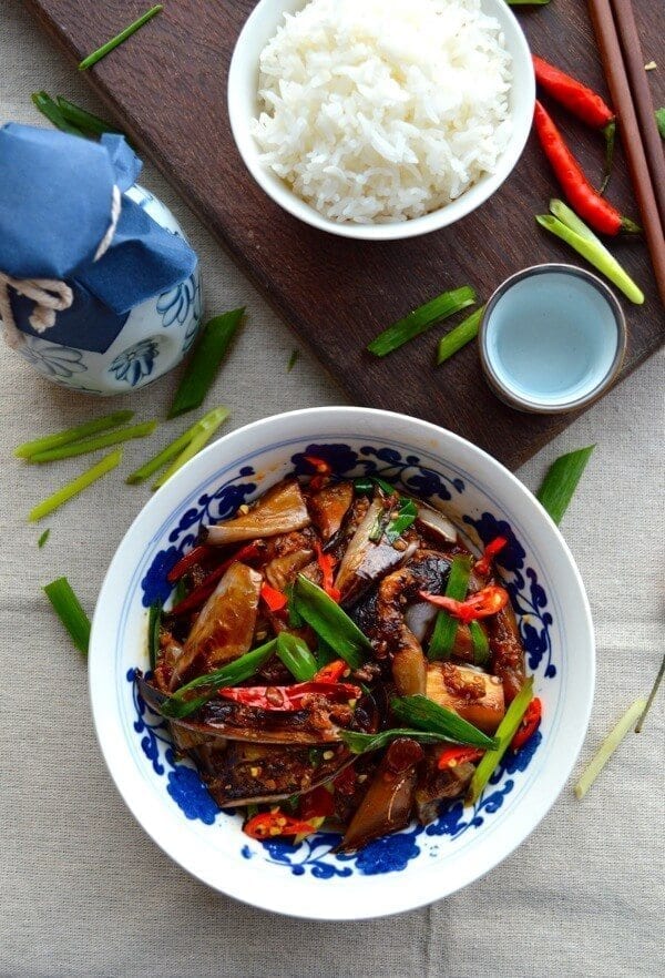 Chinese Eggplant with Garlic Sauce by thewoksoflife.com