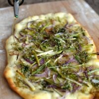 Chive Flowers Two Ways: Chive Flower Flatbread Recipe, by thewoksoflife.com