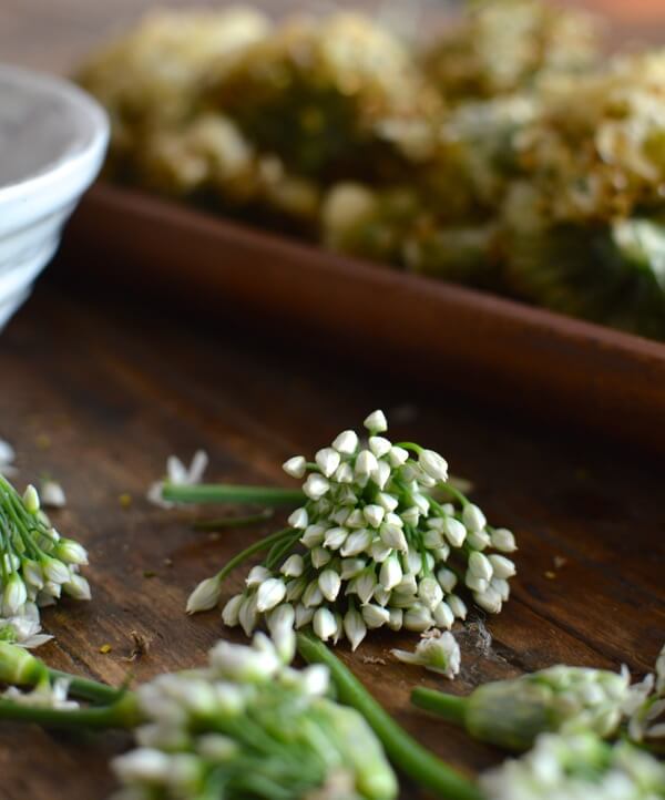 Chinese Garlic Chive Flower Tempura Recipe, by thewoksoflife.com