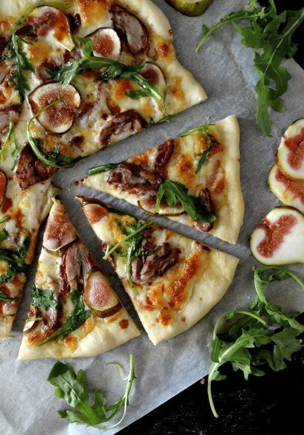 Roast Duck Pizza with Figs and Arugula by thewoksoflife.com