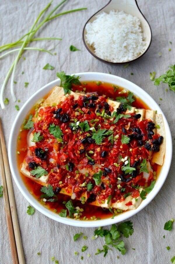 Hunan Steamed Fish with Salted Chilies - Duo Jiao Yu, by thewoksoflife.com