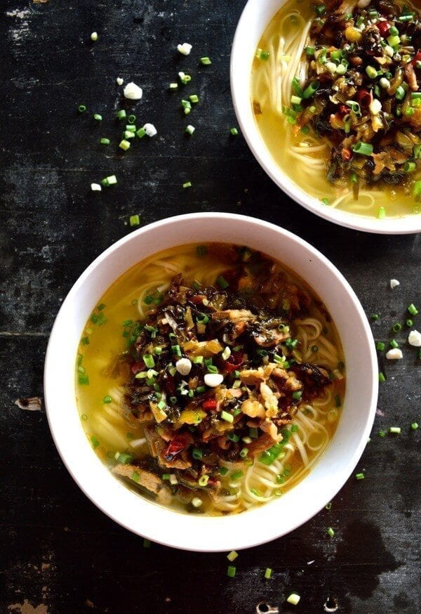 Noodle Soup with Pork and Pickled Greens