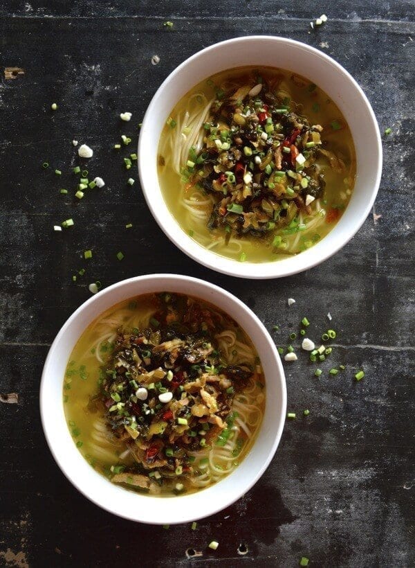 Noodle Soup with Pork and Pickled Greens by thewoksoflife.com