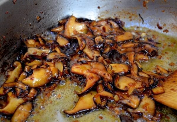 Soy Sauce Butter Pasta with Shrimp and Shiitakes by thewoksoflife.com