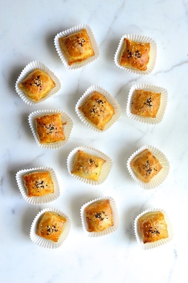 Chinese Roast Pork Puffs, by thewoksoflife.com
