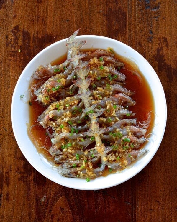 Steamed Shrimp with Glass Noodles - Two Ways, by thewoksoflife.com