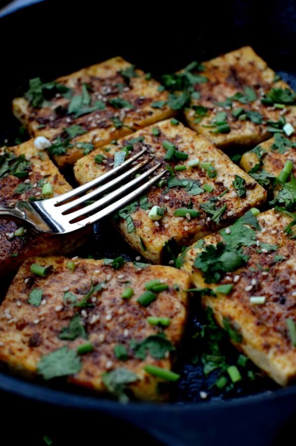 Spicy Griddled Tofu Steak, by thewoksoflife.com