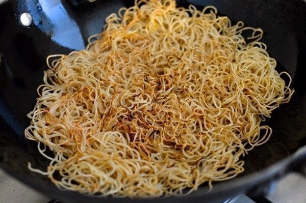 Pan-fried Honey Hoisin Noodles, by thewoksoflife.com