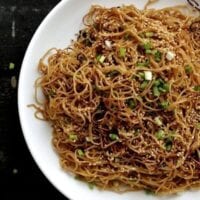 Pan-fried Honey Hoisin Noodles, by thewoksoflife.com