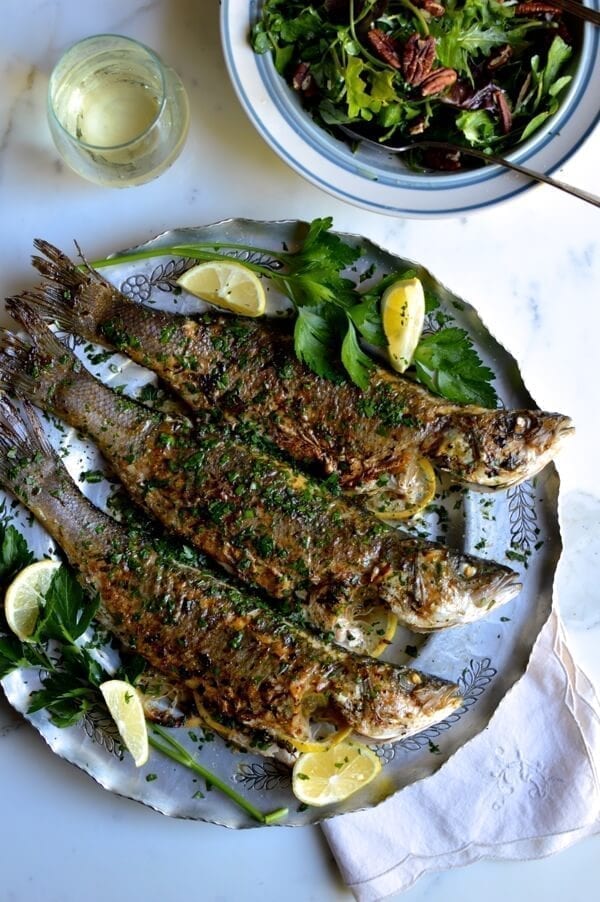 Lemon Soy Roasted Branzino, by thewoksoflife.com