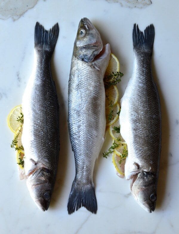 Lemon Soy Roasted Branzino, by thewoksoflife.com