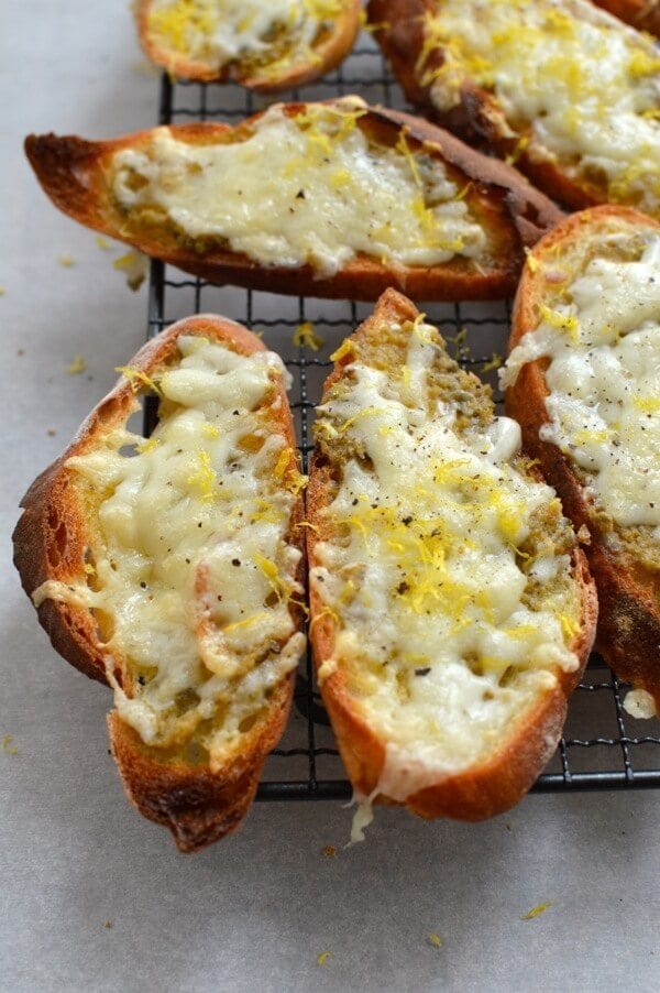 Lemon Manchego Toasts with Green Olive Tapenade by thewoksoflife.com