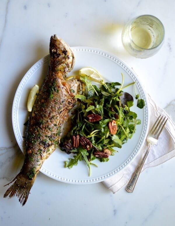 Lemon Soy Roasted Branzino, by thewoksoflife.com