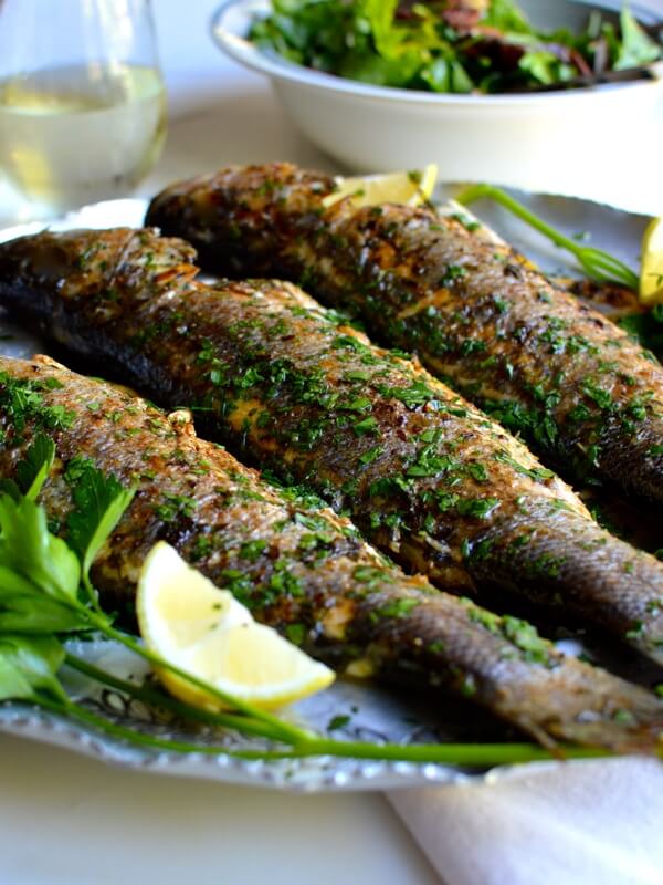 Lemon Soy Roasted Branzino, by thewoksoflife.com