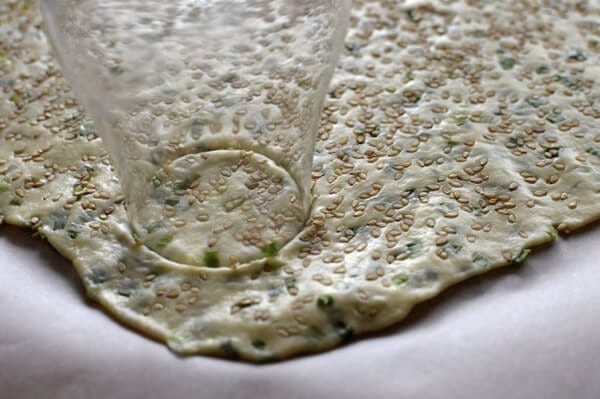 Scallion Sesame Crackers, by thewoksoflife.com