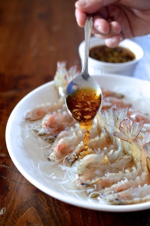 Steamed Shrimp with Glass Noodles - Two Ways, by thewoksoflife.com