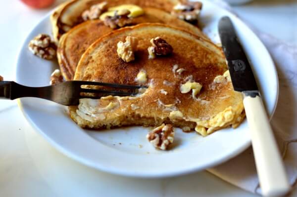 Apple Cider Pancakes, by thewoksoflife.com
