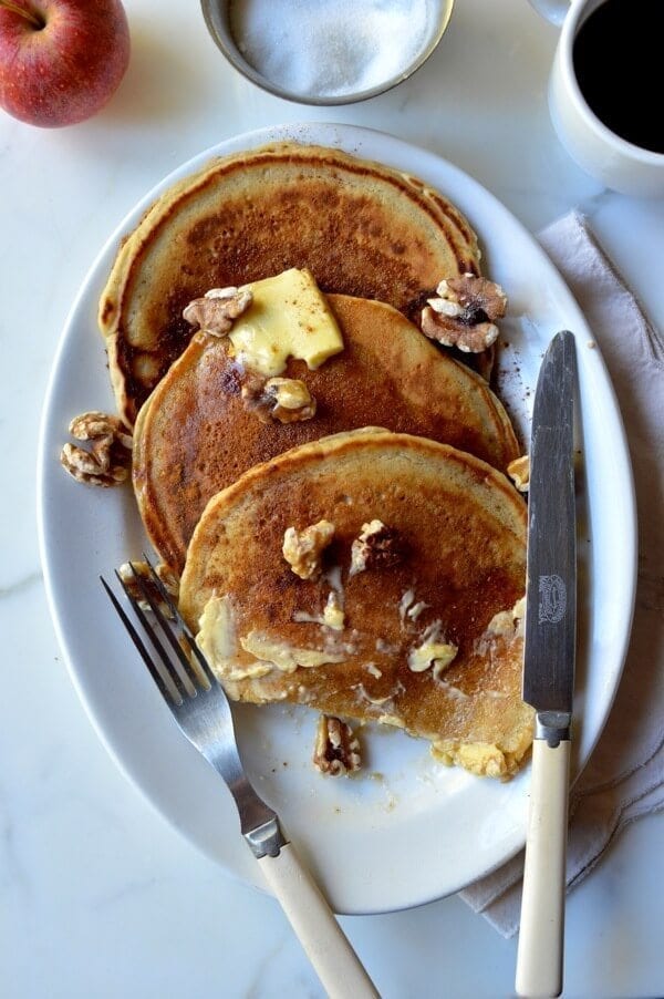 Apple Cider Pancakes, by thewoksoflife.com