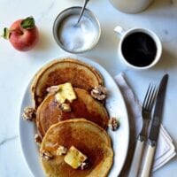 Apple Cider Pancakes, by thewoksoflife.com