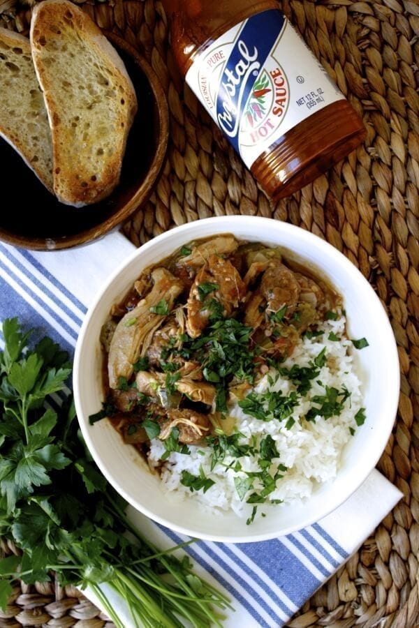 Spicy Chicken Gumbo with Andouille Sausage, by thewoksoflife.com