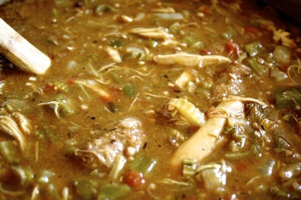 Spicy Chicken Gumbo with Andouille Sausage, by thewoksoflife.com