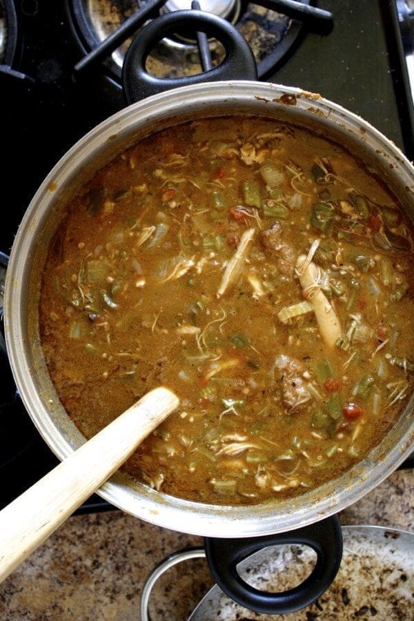 Spicy Chicken Gumbo with Andouille Sausage, by thewoksoflife.com