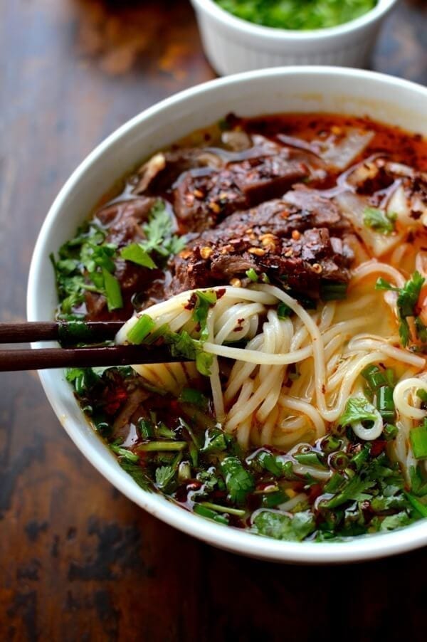 Lanzhou Beef Noodle Soup, by thewoksoflife.com