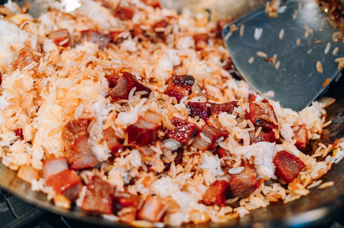 Making Chinese Takeout Pork Fried Rice, by thewoksoflife.com