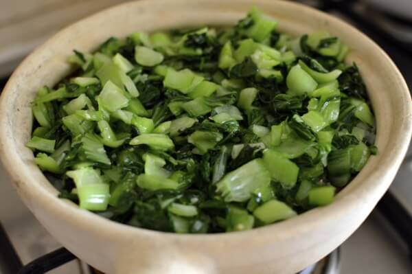 Shanghai Cai Fan (Rice with Salted Pork and Greens), by thewoksoflife.com