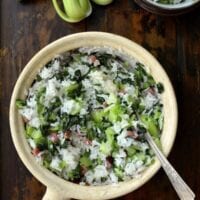 Shanghai Cai Fan (Rice with Salted Pork and Greens), by thewoksoflife.com and Greens), by thewoksoflife.com