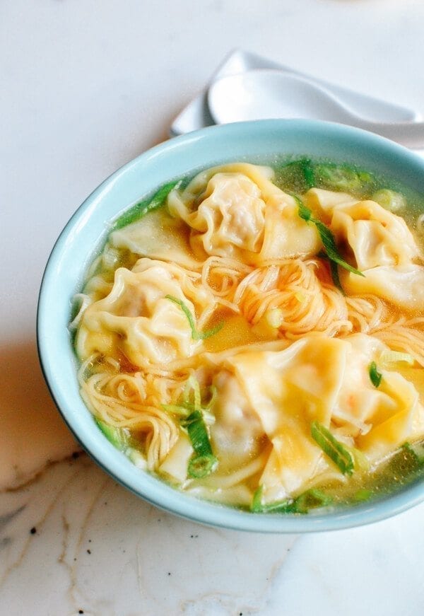 Cantonese Wonton Noodle Soup, by thewoksoflife.com