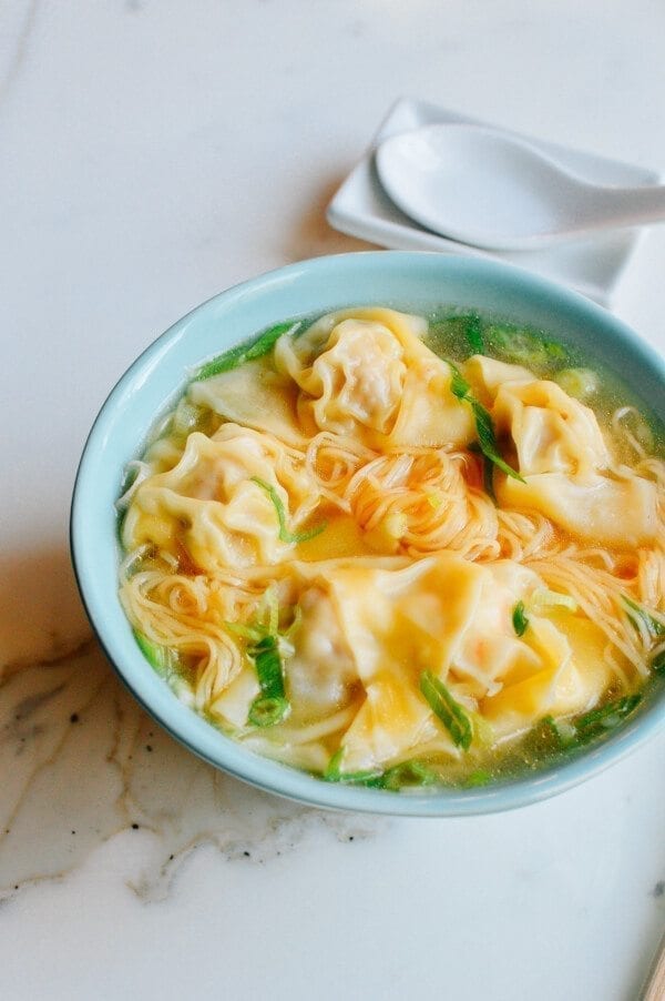 Cantonese Wonton Noodle Soup, by thewoksoflife.com