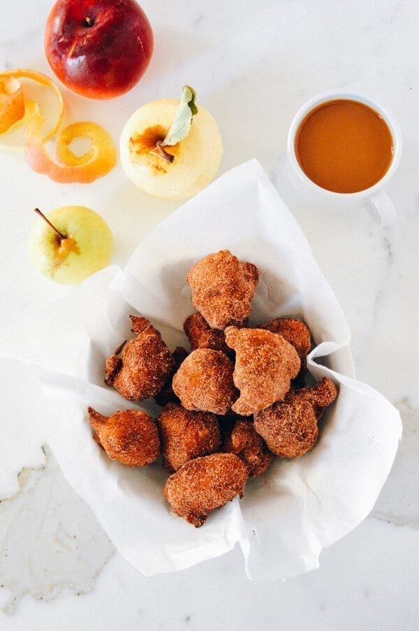 Cinnamon Sugar Apple Fritters, by thewoksoflife.com