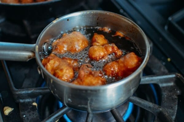Cinnamon Sugar Apple Fritters, by thewoksoflife.com