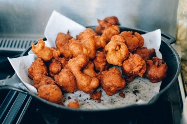 Cinnamon Sugar Apple Fritters, by thewoksoflife.com