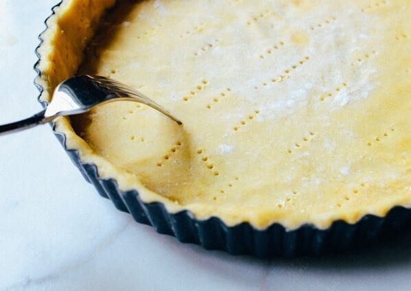 Cheesy Kale Sweet Potato Tart, by thewoksoflife.com