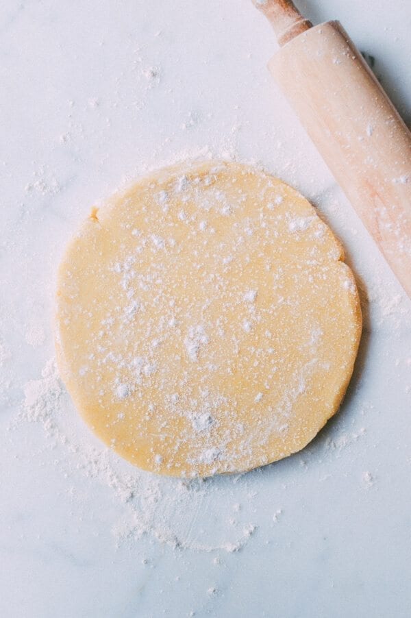 Cheesy Kale Sweet Potato Tart, by thewoksoflife.com