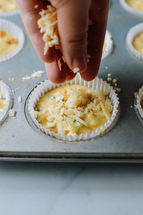 Savory Corn Muffins w/ Sage, Butternut Squash, Bacon, and Cheese, by thewoksoflife.com