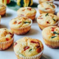 Savory Corn Muffins w/ Sage, Butternut Squash, Bacon, and Cheese, by thewoksoflife.com