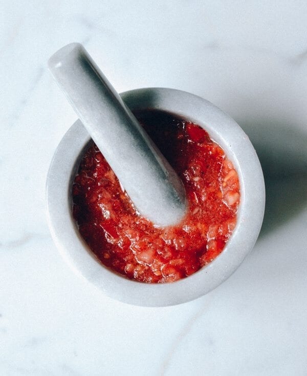 Tostones w/ Tomato Salsa, by thewoksoflife.com