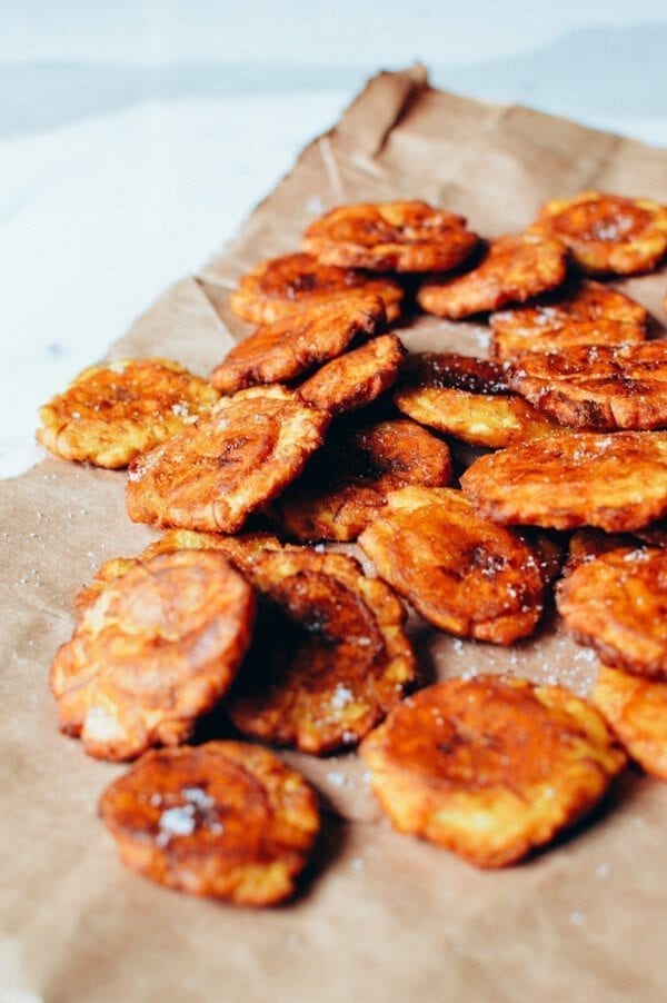 Tostones w/ Tomato Salsa, by thewoksoflife.com