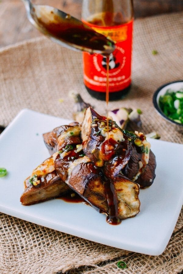 Chinese Stuffed Eggplant, by thewoksoflife.com