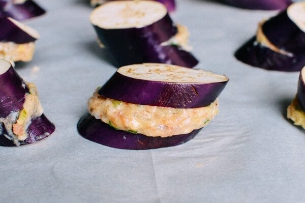 Chinese Stuffed Eggplant, by thewoksoflife.com